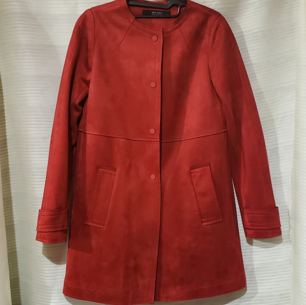 Zara Red Suede Coat